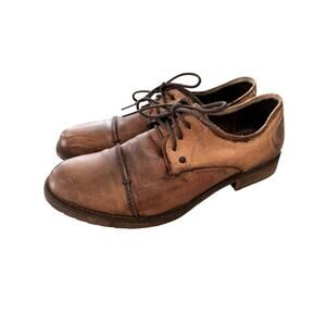 Men's 10.5 Bed-Stu Repeal Cap Toe Distressed Leather Derby Shoe Brown Tan